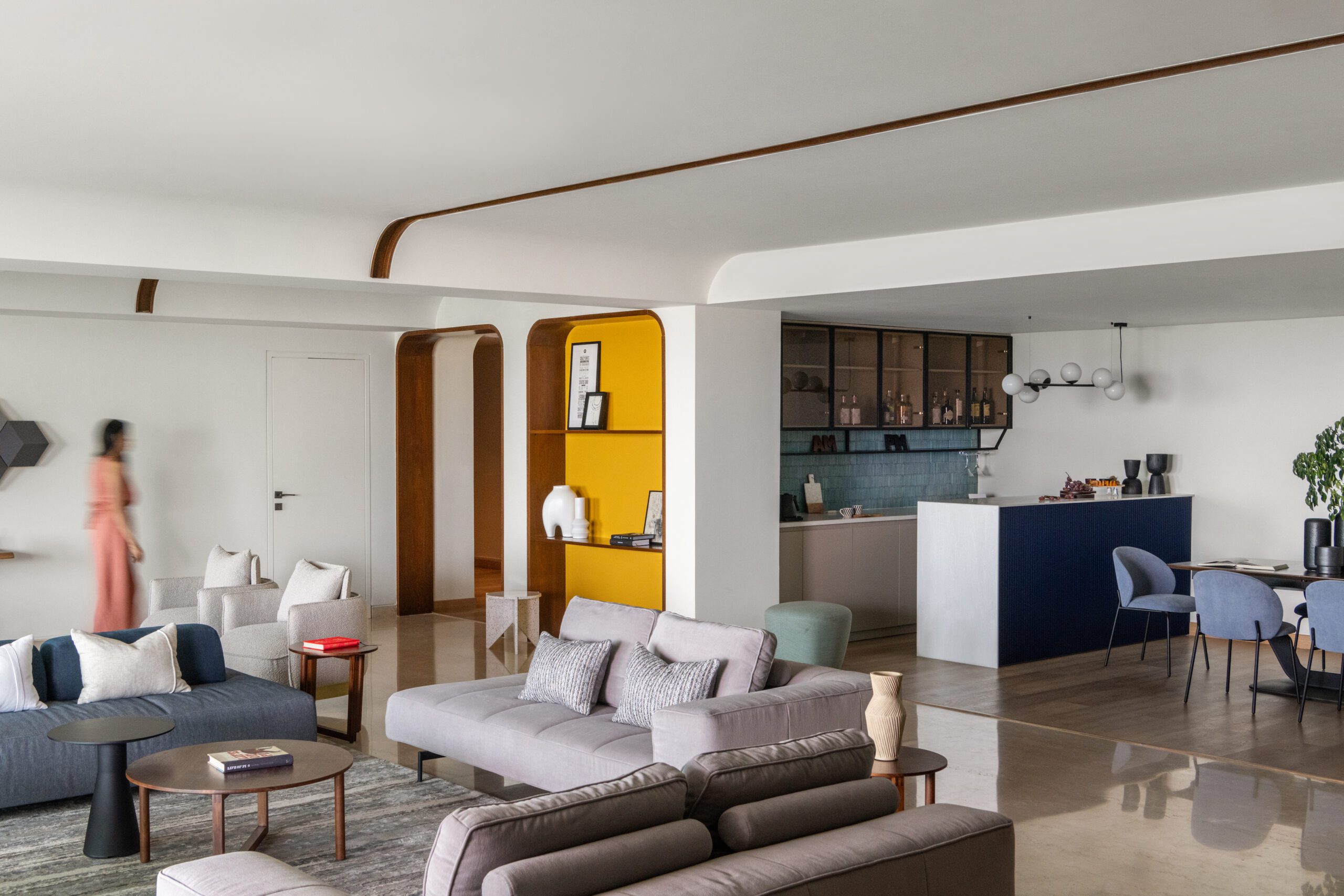 Elegance and Playfulness: Exploring the Magnolias Apartment by Chalk Studio in DLF Golf Links