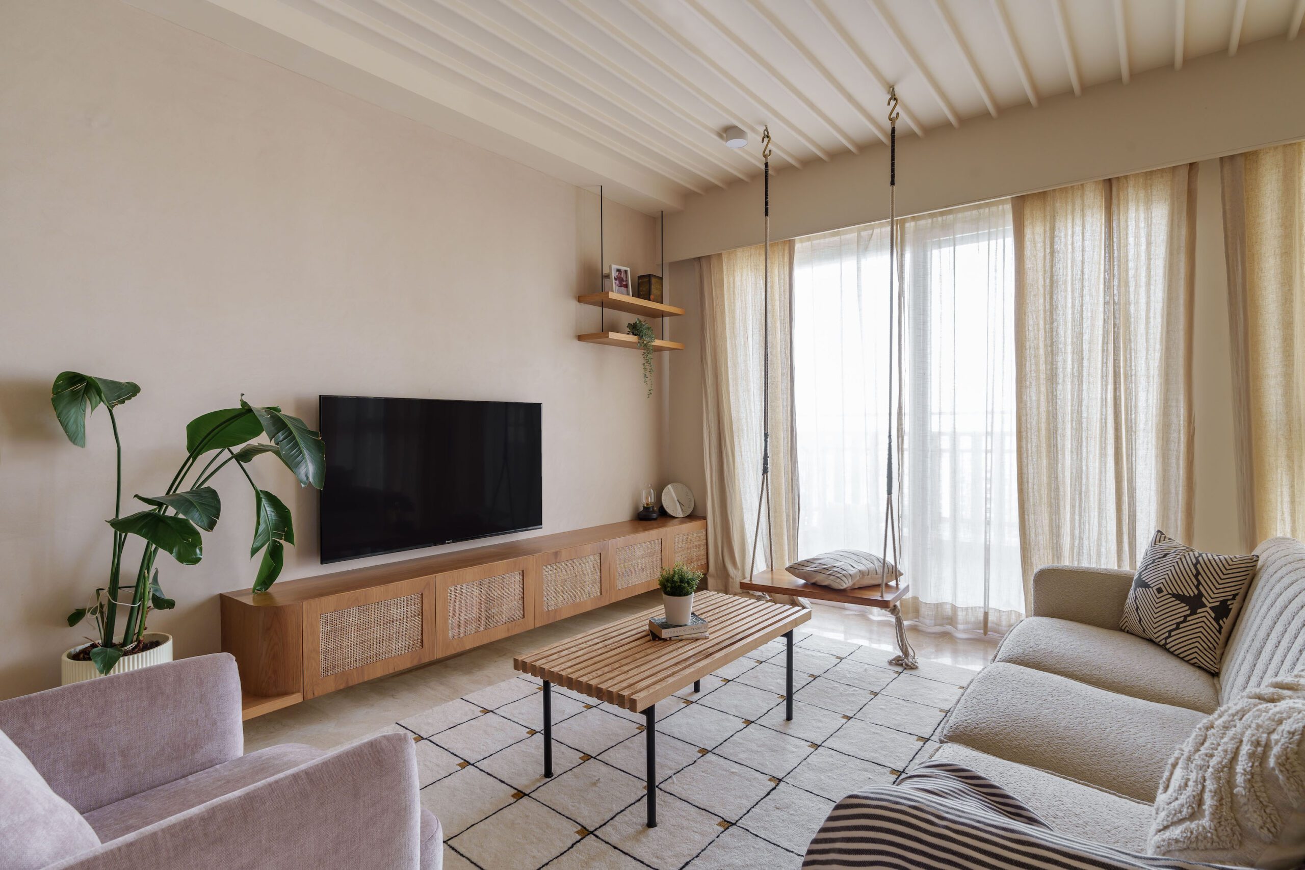 Elegantly Refined: Subdued Earth Tones and Clean Design for this 2,000 Sqft Bangalore abode – Designed by The Monochrome Studio