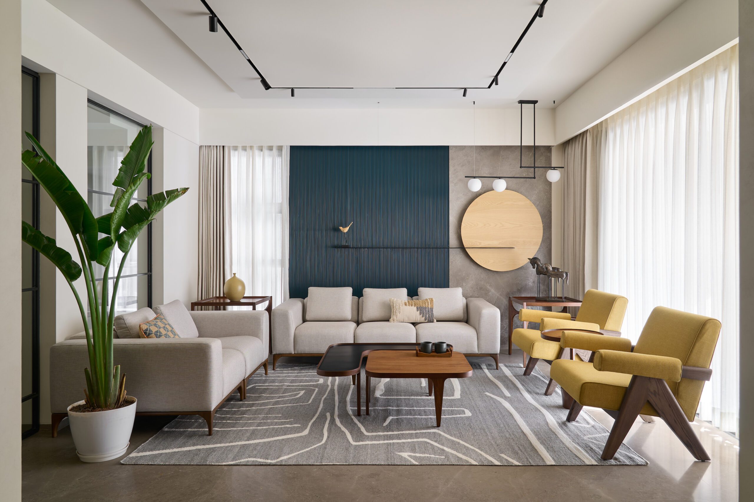Liminal Living: A Dynamic Fusion of Geometry, Color, and Comfort in an 8,000 sq ft Indore Home by Atelier |X| Architects
