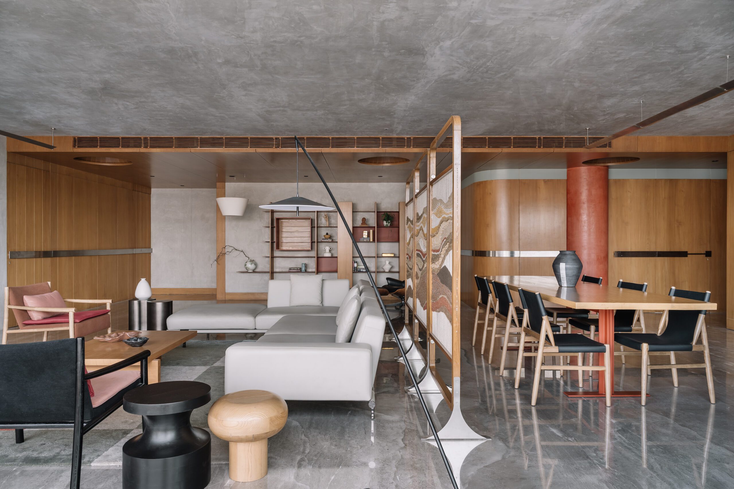 Steel Gleams, Red Hums: H+A Studio’s Minimal House Lets Detail do the Talking